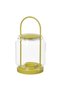 Tealight Lantern Glass and Powder-Coated Steel Indoor Outdoor Yellow 21 cm