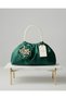 Royale Series Emerald Green Pearl Handle, Ruffled Rose Patterned Handmade Luxury Bag, Wedding, Evening Dress, Engagement, Celebration, Daily Use.