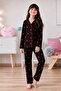 Girl Cotton Heart Pattern Long Sleeve Button Pajama Set - 2