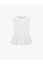 Cotton Slim Fit Sleeveless High Neck Camisole Peplum Blouse - 6