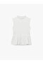 Cotton Slim Fit Sleeveless High Neck Camisole Peplum Blouse - 7