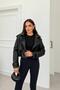 New Season Zr Premium Padded Oversize Women's Black Leather Jacket - 2