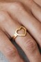 Gold Color Women's Heart Adjustable Ring