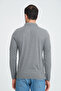 Men's Knitwear Half-Zip Gray Polo Collar T-Shirt - 4