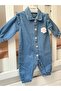 Mini Çiçekli Denim Tulum