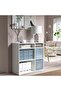 Stackable Storage Box with Lid, Transparent Grey-Blue, 16.5x16.5x16.5 cm - 6