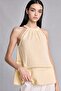 100% Cotton Regular Fit Lace Detailed Halter Neck Muslin Tank Top H0432Ax26Hs