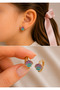 Girls' Silver Oyster Figure Mini Hoop Earrings, Not Color-Fading / Gold Color - 2