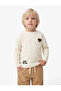 Long Sleeve Teddy Bear Detailed Crew Neck Oversized T-Shirt - 2