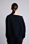 Loose Fit Boat Neck Lace Trim Basic Sweatshirt I2476Ax26Au - 5