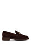 Women's Brown Buckle Suede Leather Loafer Af220009Ds