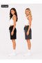 Women's 2-Piece Shorts Set Black Smoked – Elastic Waist, Lace-Up, Pockets, Comfortable Fit, Sports Bermuda Shorts - 2