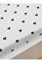 Two Mt Shop Quality Lcw Home Black Heart Printed Single Elastic Bed Sheet - 2