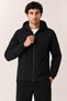 Men's Black Hooded, Water Repellent, Windproof, Zippered, Seasonal Raincoat