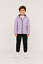 Boy's Lilac Lined Hooded Waterproof and Windproof Zippered Seasonal Raincoat - 2