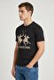 Men Crew Neck Short Sleeve Brand Logo T-Shirt, Black - 3