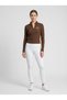 Women Slim Fit Long Sleeve Outdoor T-Shirt, Brown - 2