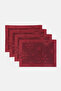 4 Pieces Star Pattern Placemats, Red - 2