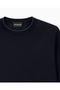 Men's Regular Fit Crew Neck Long Sleeve Cotton Blue Sweater - 5