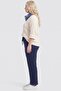 Relaxed Fit Rayon Trousers Dark Navy Blue - 3