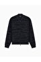 Men's Regular Fit Velvet Logo Printed Long Sleeve Soft Cotton Zippered Black Sweatshirt - 5