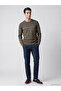 Ozmarka New Season Khaki Crew Neck Patterned Men's Knitwear Sweater - 2