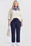 Relaxed Fit Rayon Trousers Dark Navy Blue - 2