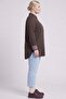 100% Lyocell Cuff Detailed Tunic Dark Brown - 5