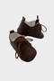 Lace-Up Genuine Leather First Step Shoes Brown - 2