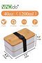 Bento Lunch Box with Bag with Divider and Utensils Lunch Containers Stackable Microwaveable Thermal - 5