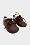 Lace-Up Genuine Leather First Step Shoes Brown