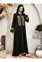 Black Embroidered Jalabiya with Hood - 5