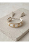 White and Gold Heart Embellished Woven Bracelet - 8