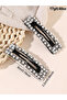 pack of 2 - Black Pearl and Rhinestone Embellished Hair Clips - 8