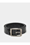 Black Solid Belt with Buckle