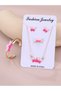 Girls Set of 4- Butterfly Charm Jewelry Set - Necklace, Ring, Earrings and Bracelet