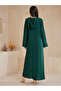 Dark Green Embroidered Jalabiya with Hood - 5