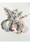 Set of 3 - Floral Striped Hair Ties - 4