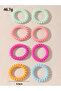 Set of 8 - Spiral Elastic Hair Ties - 8