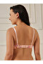 Peach Floral Print Padded Full Coverage T-shirt Bra - 5