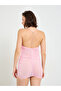 Pink Mesh Slip with Chain Strap and Brief - 5