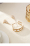 White and Gold Heart Embellished Woven Bracelet - 2