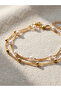 Pack of 2 - Gold Tone Faux Pearl and Beads Link Bracelets - 3