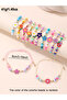Pack of 12 - Multi-Color Floral Charm Beaded Bracelets - 4