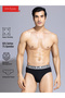 Black Comfort Fit Briefs with Logo Print waistband - 2