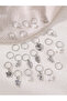 Set of 24 - Silver-Tone Metal Hair Ring - 3