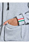 Grey Baggy Pocket Hooded Zip-Up Sweat Jacket - 4
