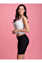 Black Mid-Waist Snug Fit Cotton Blend Cycling Shorts - 4