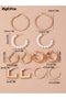 Set of 6 - Geometric Hoop Earrings - 6