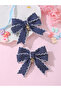 Set of 2 - Heart Decor Bow Hair Clips - 2